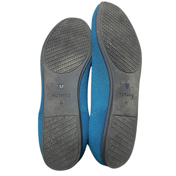 Rothy’s The Square Flat Pacific Blue Knit Shoes Size 10 Washable Eco Sustainable - Picture 5 of 8